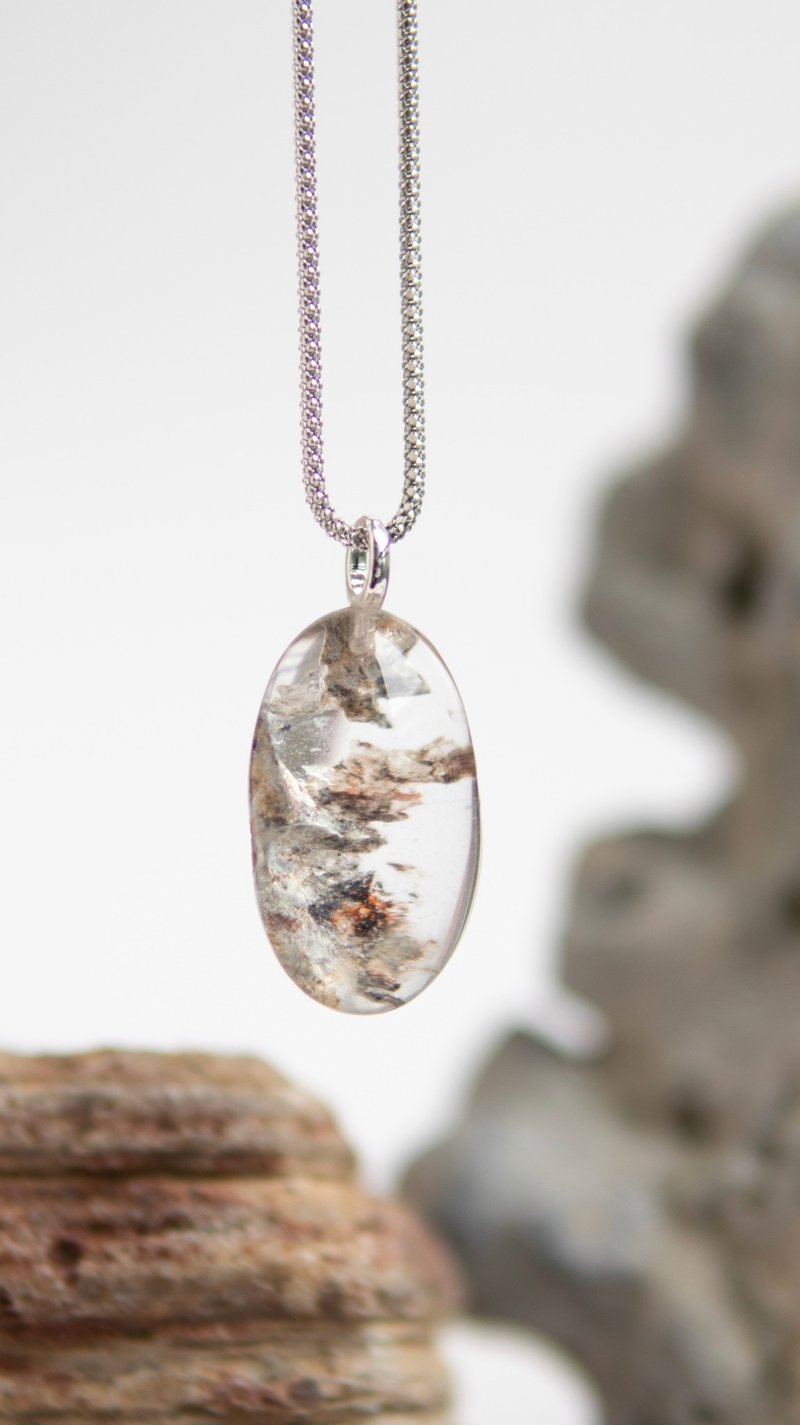 彩幽灵白水晶 银项链 - 项链 - 水晶 