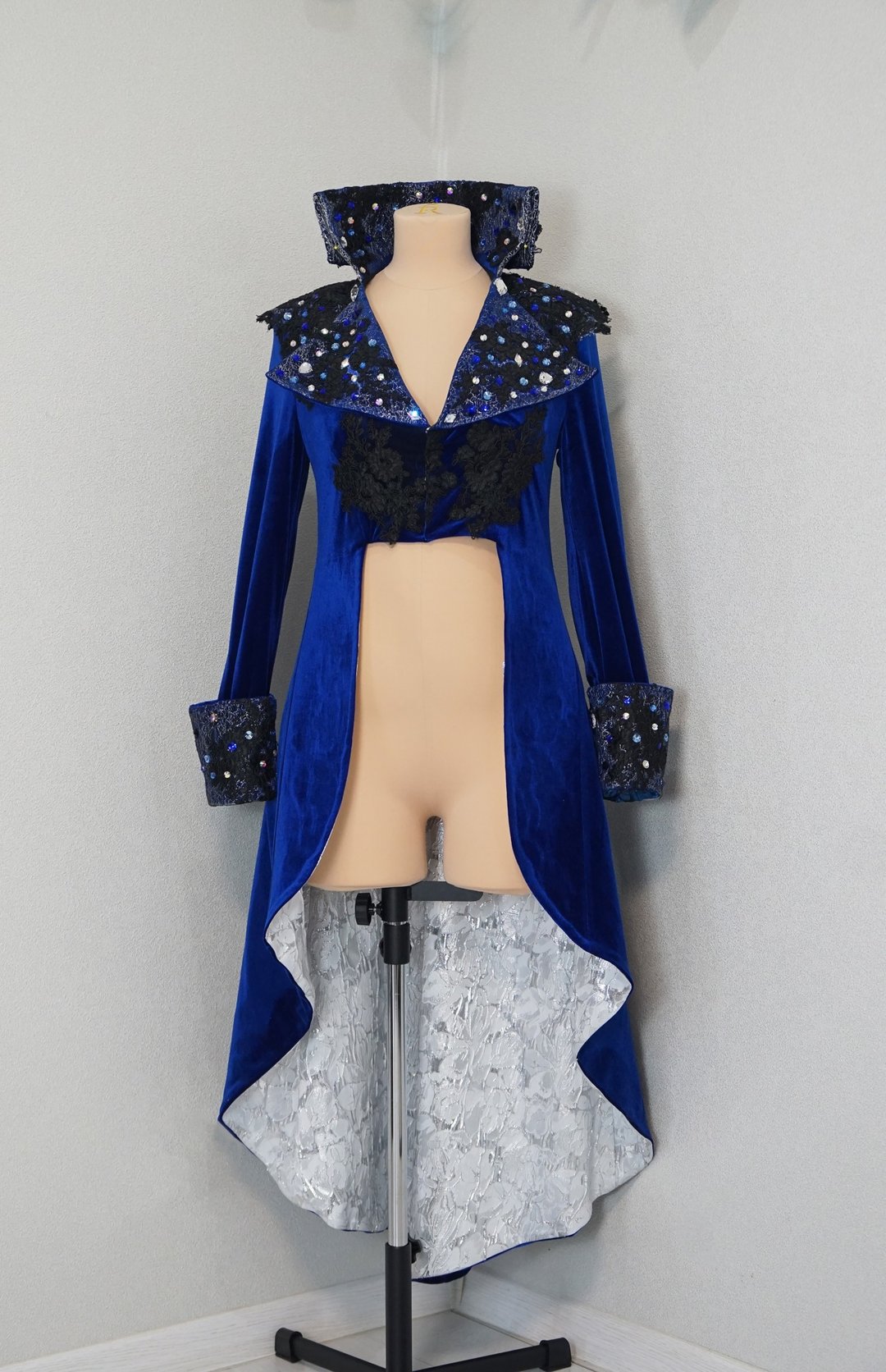 妖精国王贾斯汀蓝色夹克 - 迷宫传奇 Cosplay 服装 - 男装外套 - 棉 蓝色