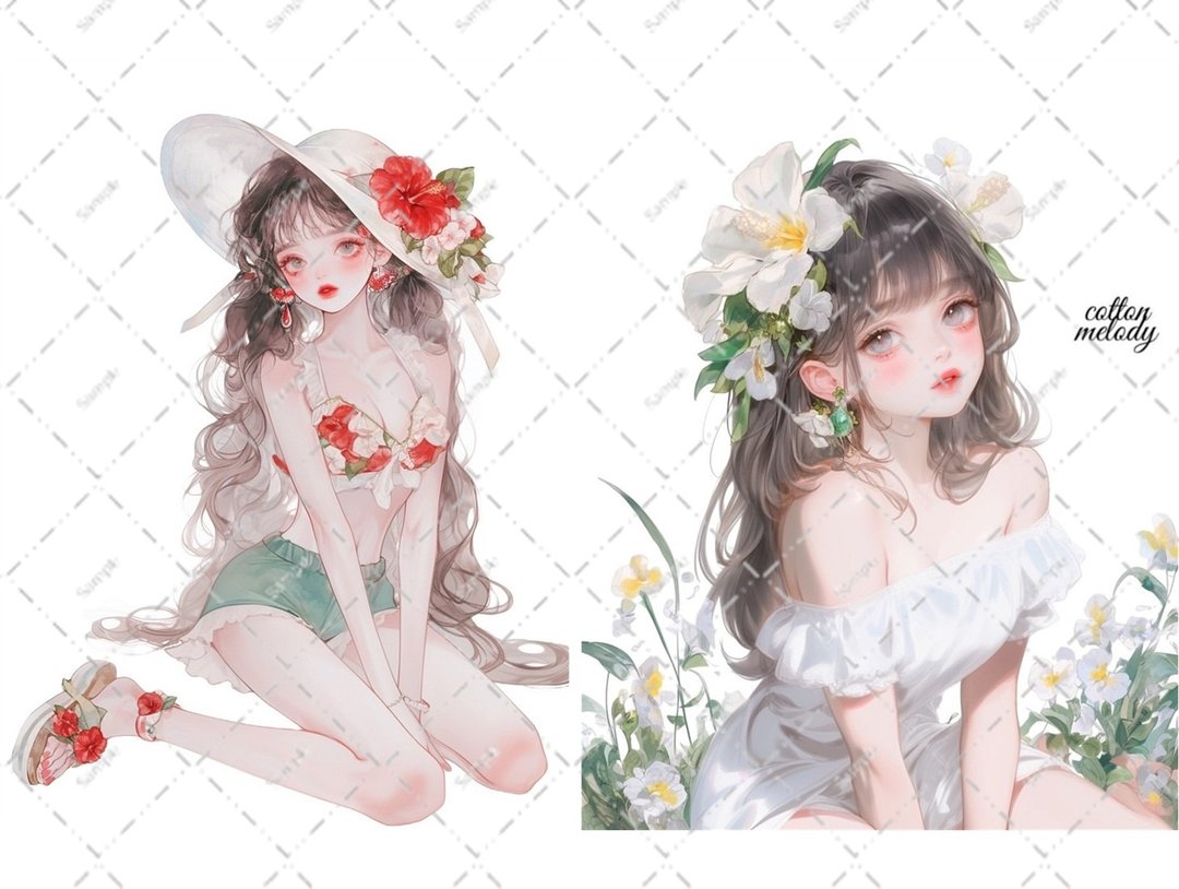 原创贴纸 no.6601 人物贴纸 原创贴纸 人物贴纸 女孩贴纸 原创人物贴纸 - 贴纸 - 纸 