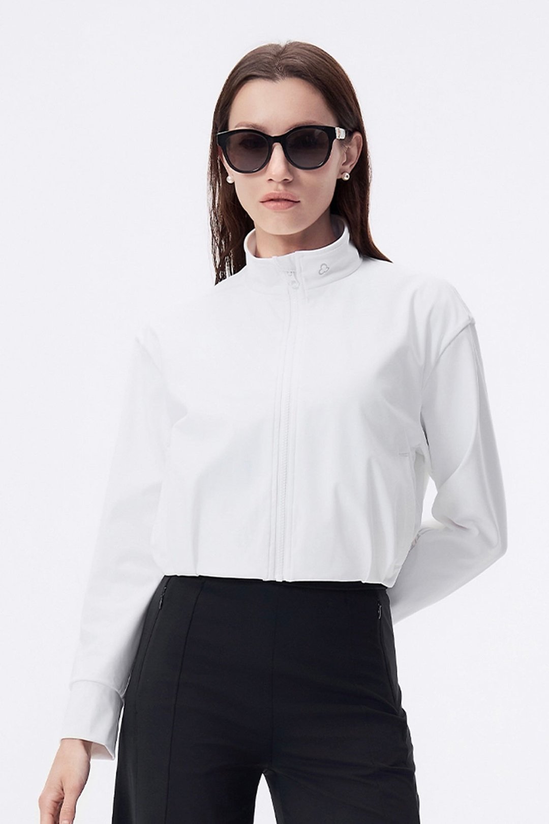 Elena High Collar Jacket - 女装运动衣 - 尼龙 白色