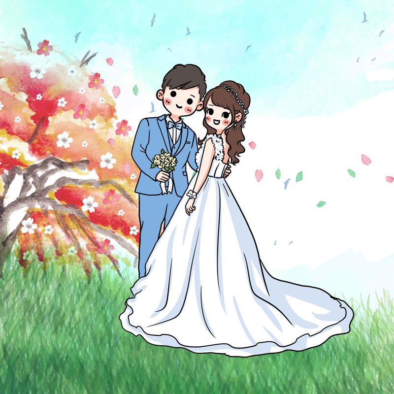 【定制似颜绘】人像 宠物 婚纱 喜帖 ⋯HG可爱风全身⋯ - 订制画像 - 其他材质 