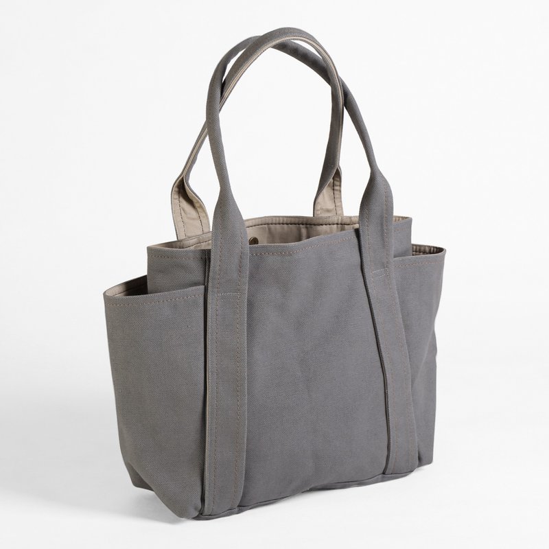 磁扣式/肩背帆布万用工具袋-灰(中型) - 侧背包/斜挎包 - 棉．麻 灰色