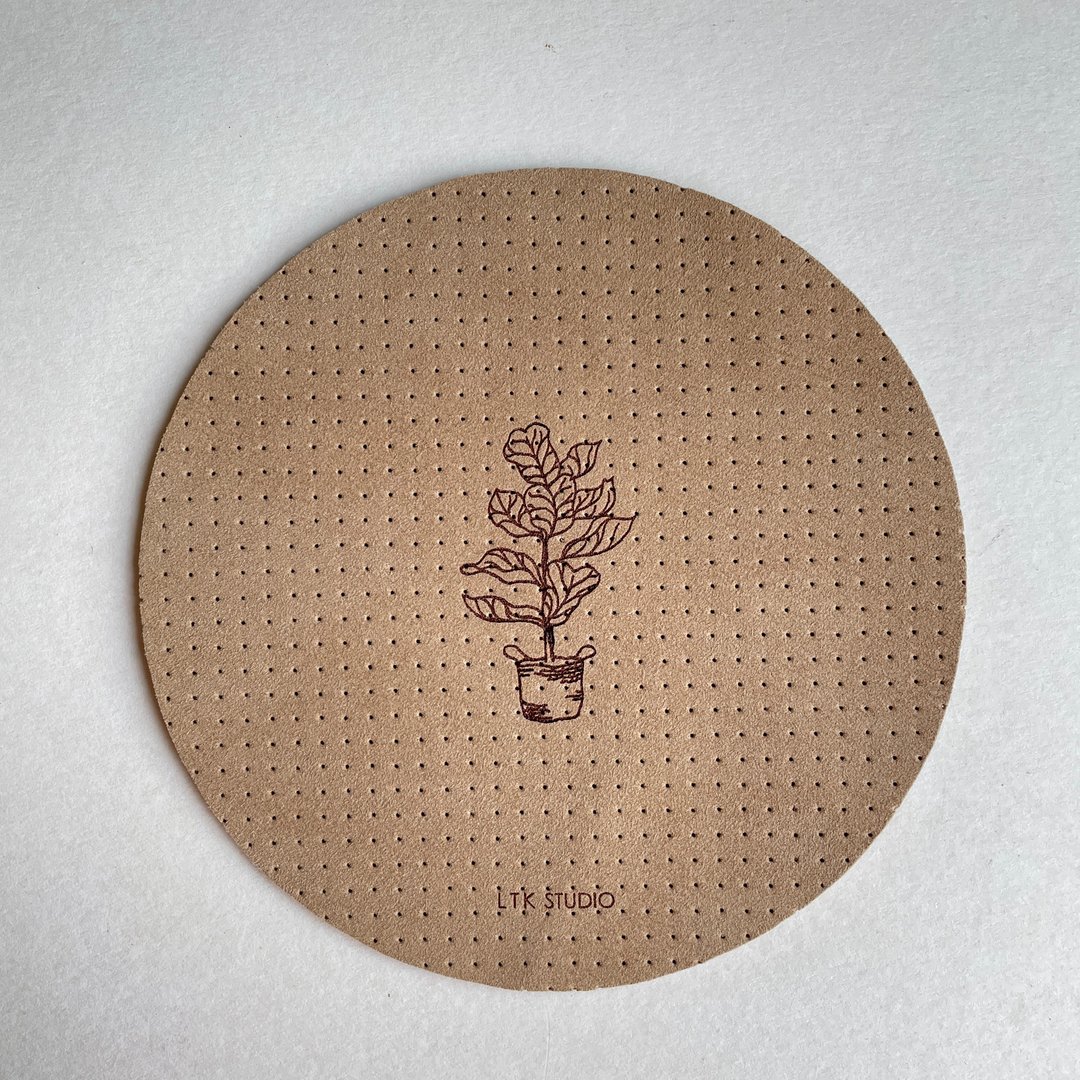 Plant 素皮革植物雷雕鼠标垫 - 琴叶榕 - 鼠标垫 - 人造皮革 