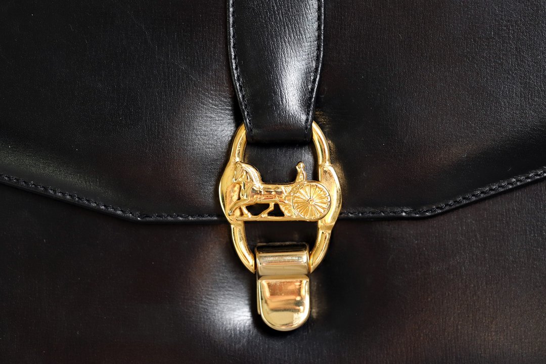 中古美品 CELINE box梅花马车扣 侧背包公文包手拿包单肩包腋下包 - 公文包/医生包 - 真皮 黑色