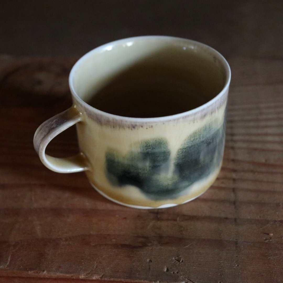 鹅黄流墨柴烧单品杯_J - 咖啡杯/马克杯 - 瓷 橘色