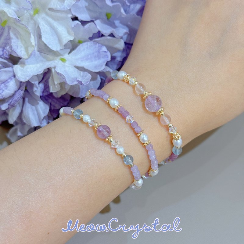 梦幻紫水晶手链原创设计款水晶 - 手链/手环 - 水晶 紫色