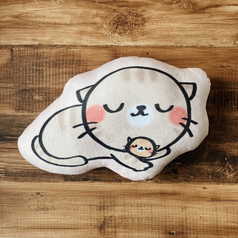 【小熊娃娃】一只点点猫　小抱枕　快乐废午安枕 - 枕头/抱枕 - 聚酯纤维 灰色