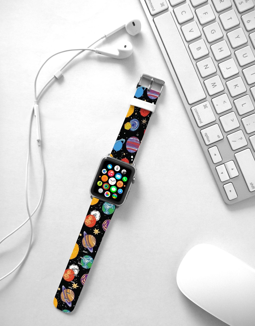 九大行星银河系 Apple Watch 真皮手表带 38 40 42 44 mm -047 - 表带 - 真皮 黑色