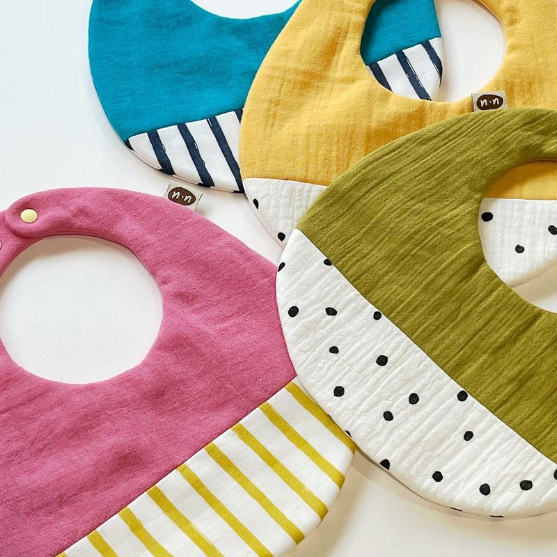 【 Laukku.u 】糖果色拼接围兜 - 围嘴/口水巾 - 棉．麻 