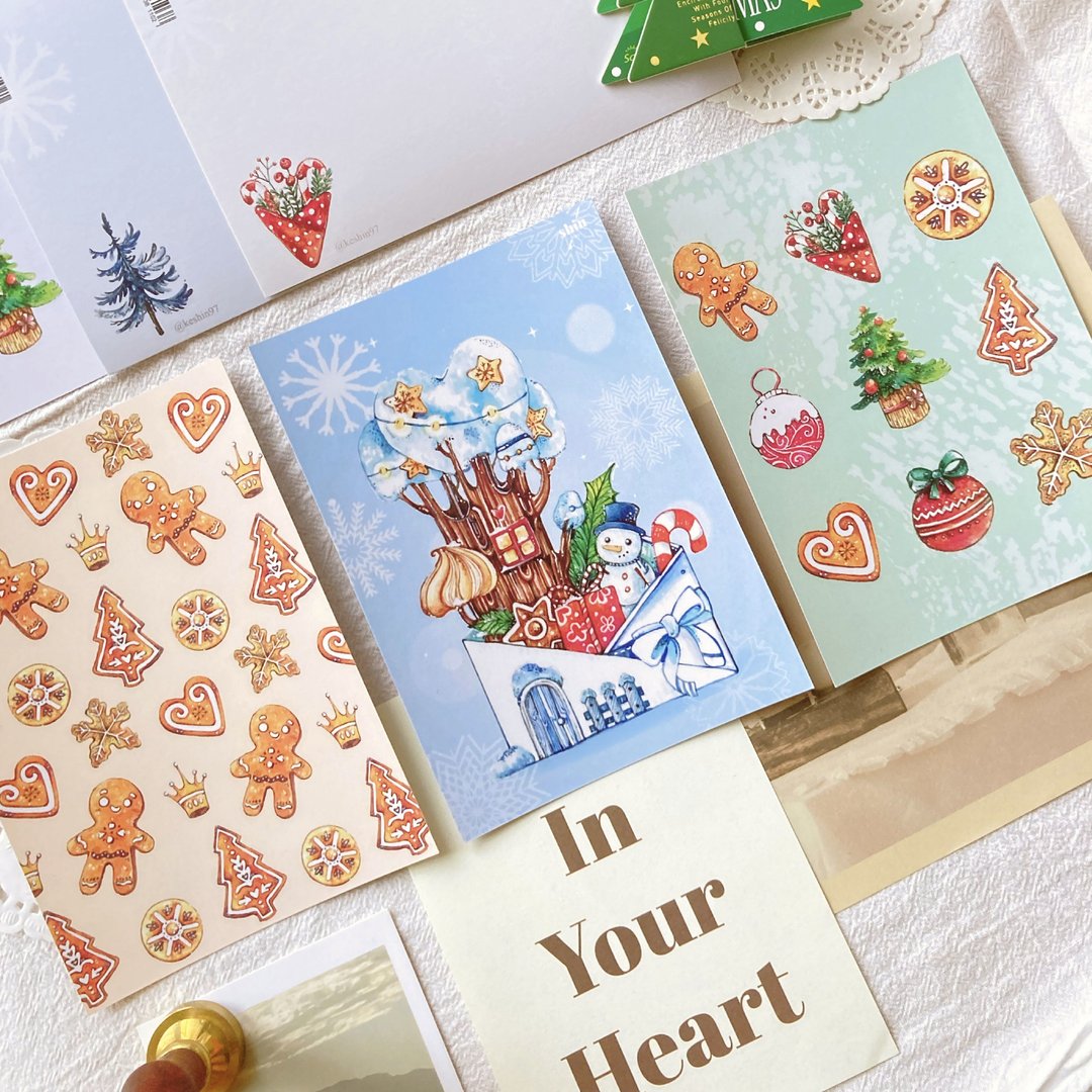 【圣诞限定】水彩手写明信片 | 卡片礼物 POSTCARD - 卡片/明信片 - 纸 多色