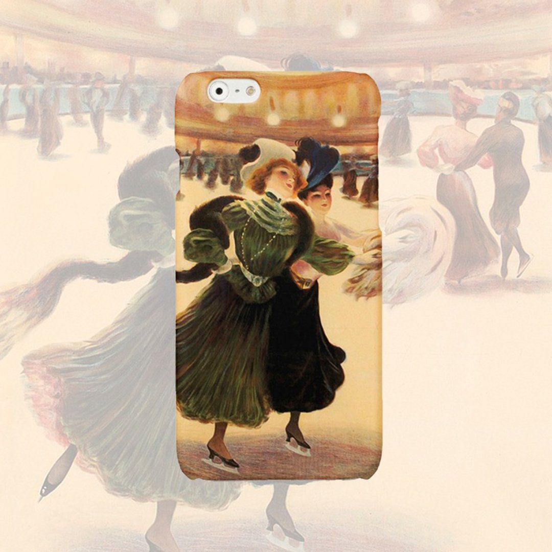 iPhone case Samsung Galaxy Case Phone case ice skating artwork vintage 2234 - 手机壳/手机套 - 塑料 