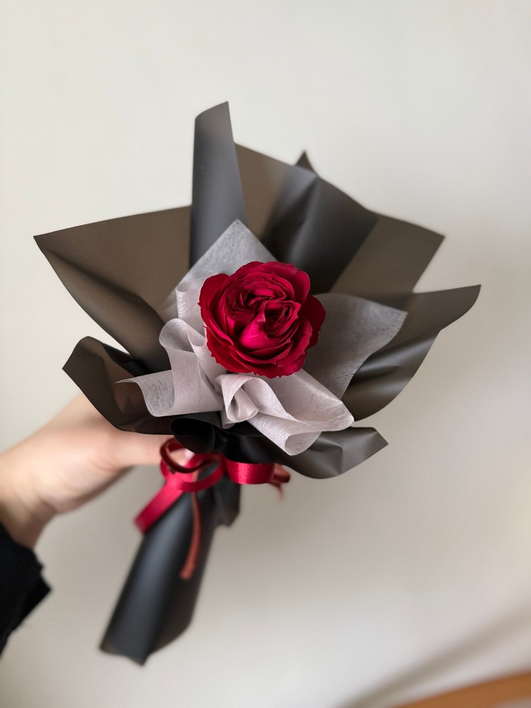 永生庭园玫瑰花束 单支花束 玫瑰 生日花束 毕业花束 永生花 - 干燥花/捧花 - 植物．花 红色