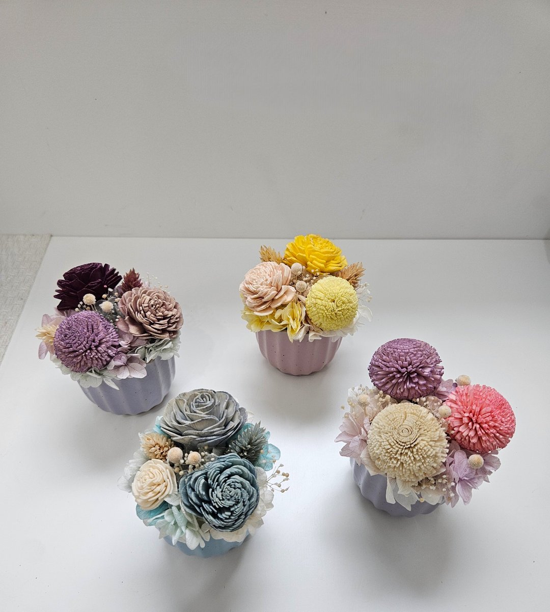 缤纷色系可爱小桌花 扩香花花礼 索拉花 疗郁小物 - 干燥花/捧花 - 植物．花 多色