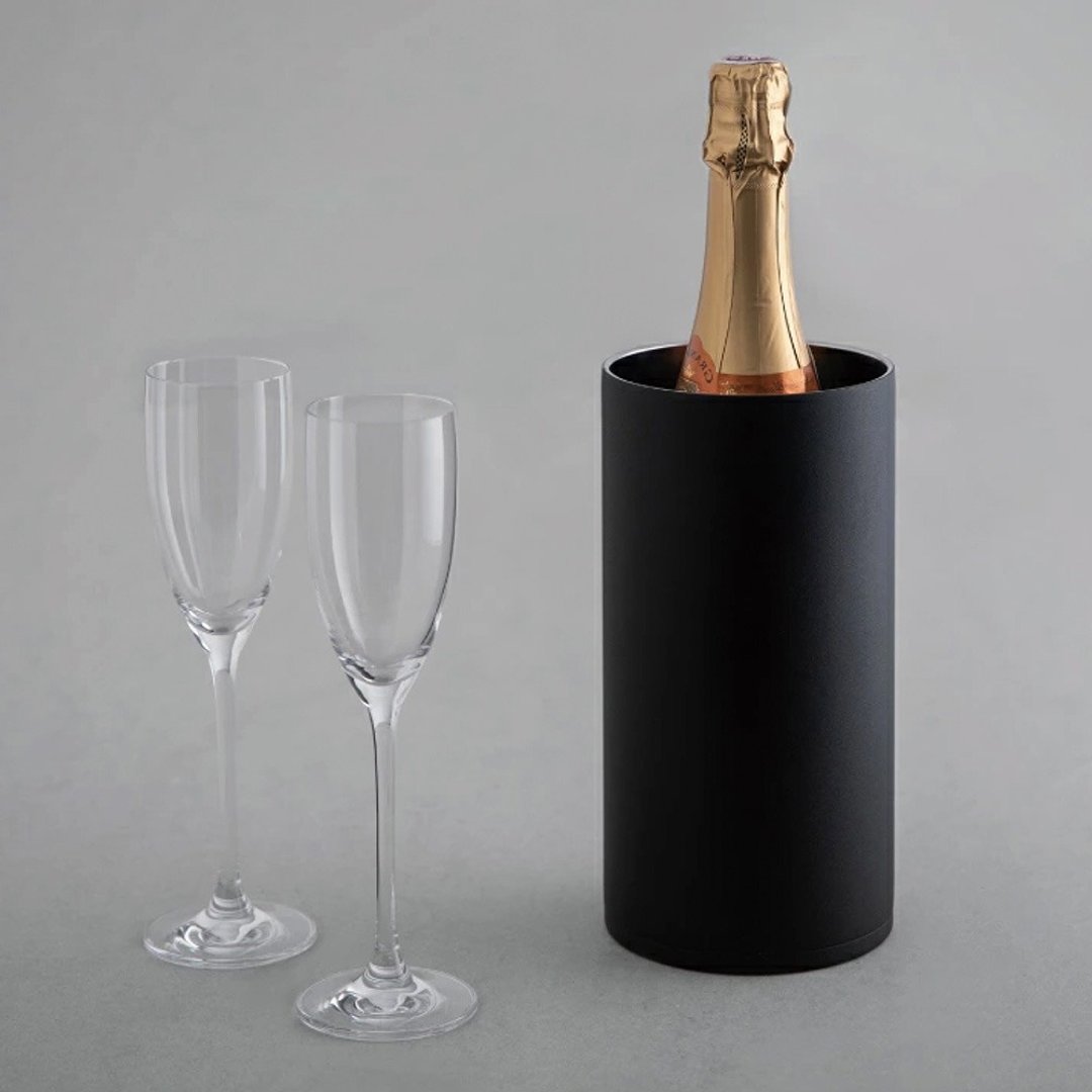 【孔雀Peacock】真空断热 不锈钢保冰桶酒器 兼容多种酒瓶-磨砂黑 - 酒杯/酒器 - 不锈钢 黑色