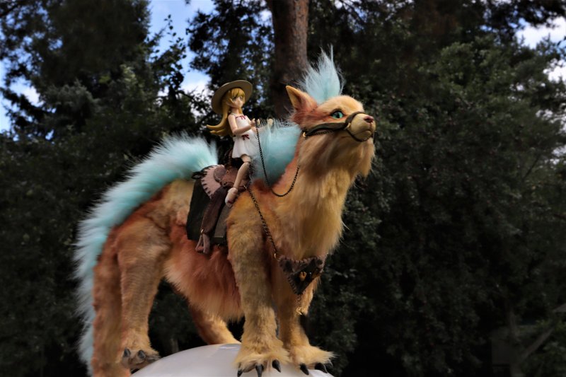 Unique fantasy Chinese Dragon art doll poseable in riding harness Christmas gift - 玩偶/公仔 - 环保材料 多色