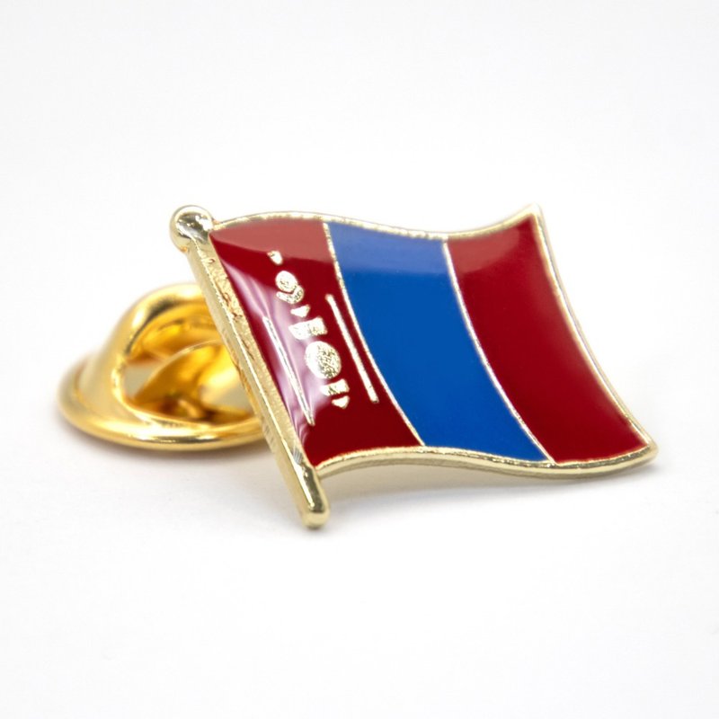 Mongolia 蒙古国徽别针 国家配饰 纪念胸章 出国 国徽徽章 国家徽 - 胸针 - 其他材质 多色