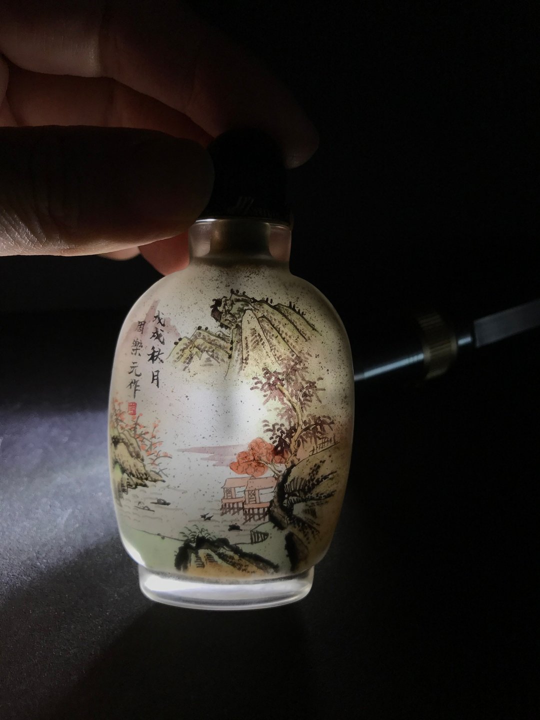 snuff bottle 士拿乎 鼻烟壶 周乐元 秋山 清代 内画鼻烟壶 琉璃 - 摆饰 - 玻璃 多色