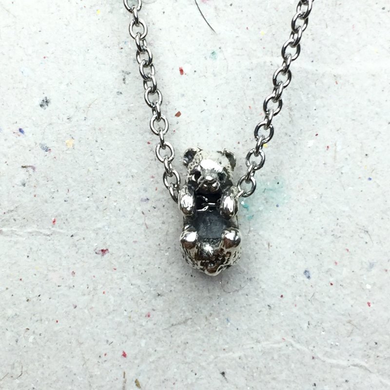 迷你熊 纯银项链 - 项链 - 纯银 银色