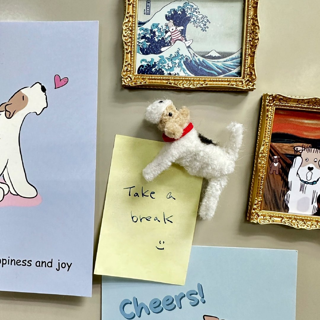 Wirefoxterrier 刚毛猎狐梗 梗梗羊毛钮磁铁  梗梗款 - 冰箱贴/磁贴 - 羊毛 白色