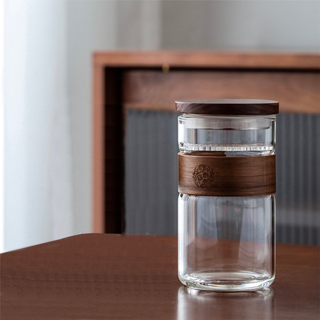 【无用日常】泡茶杯 耐热玻璃杯 茶水分离杯 泡茶器 茶杯 泡茶壶 - 茶具/茶杯 - 玻璃 咖啡色