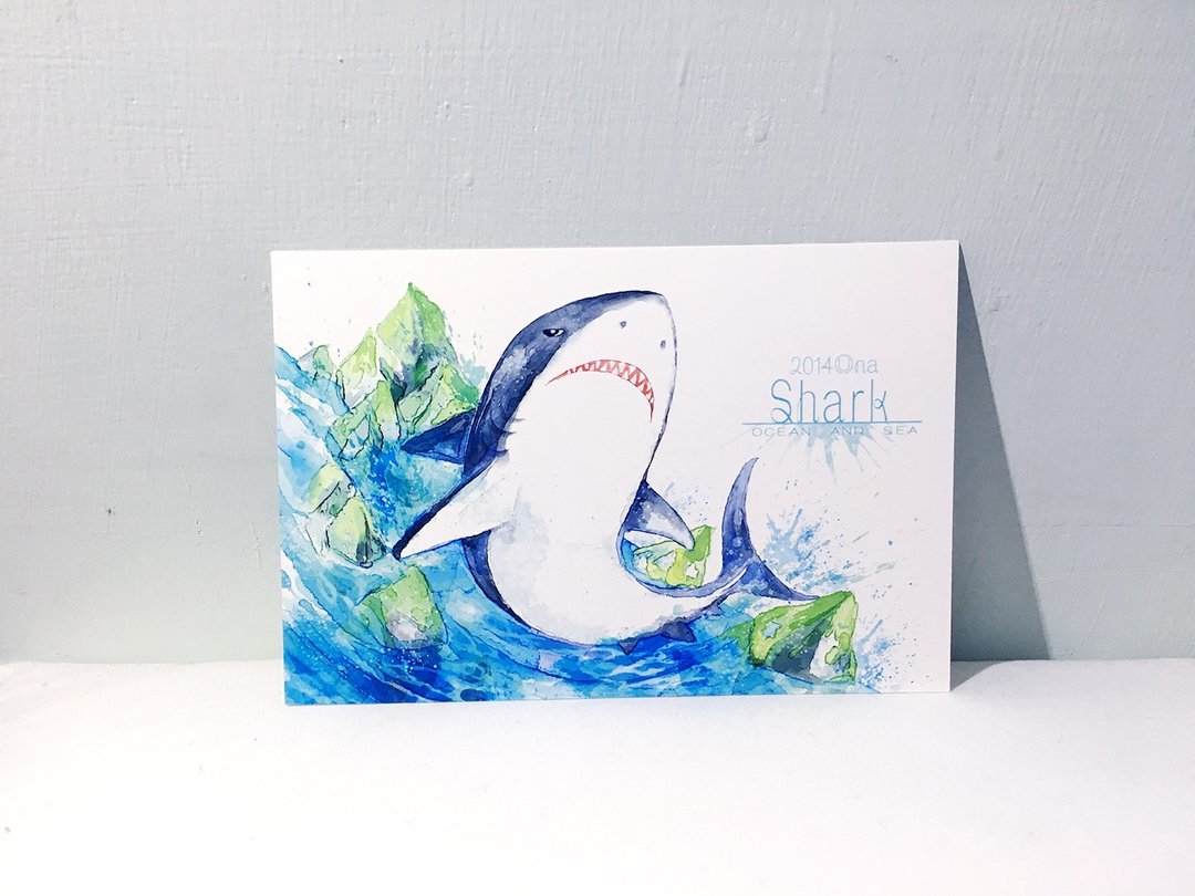 海洋与海 第一季鲨鱼/双面明信片postcard - 卡片/明信片 - 纸 