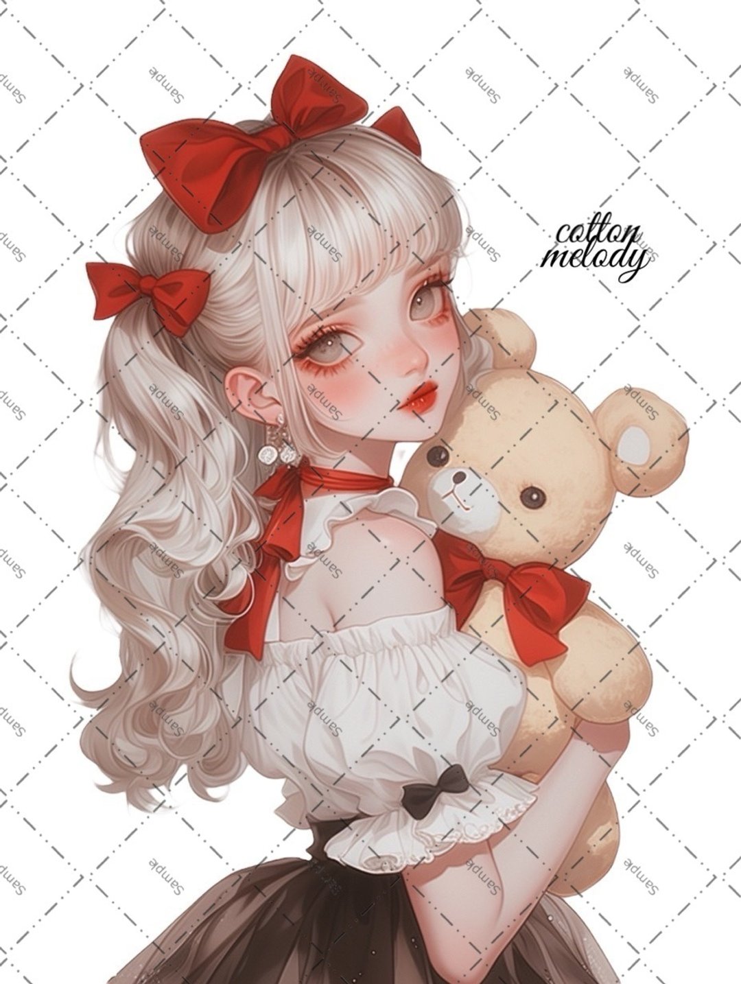 original sticker no.1858 人物贴纸 原创贴纸 原创人物贴纸 装饰贴纸 cotton melody - 贴纸 - 纸 