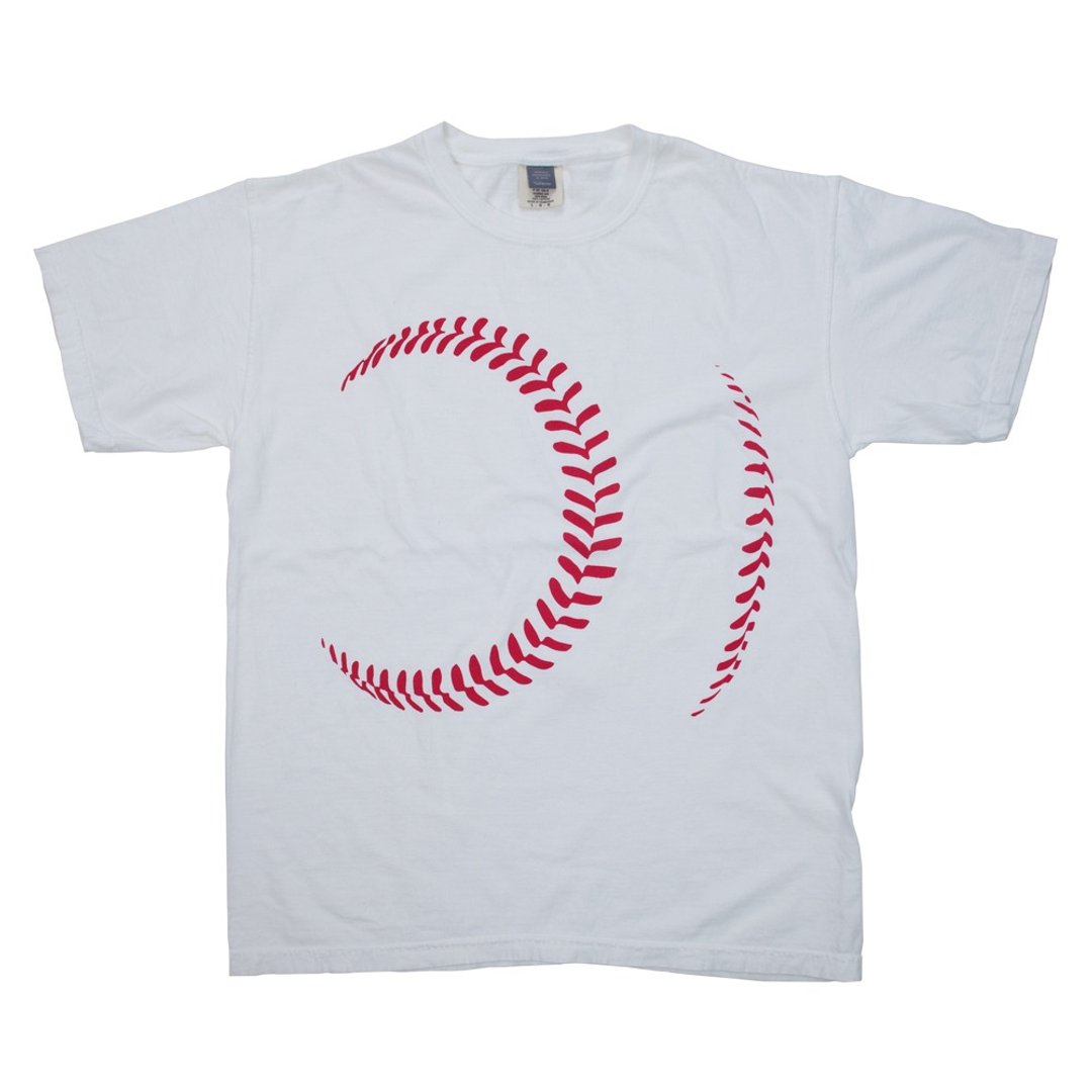 Baseball ball print T-shirt Unisex S ~ XL size Tcollector - 中性连帽卫衣/T 恤 - 棉 白色