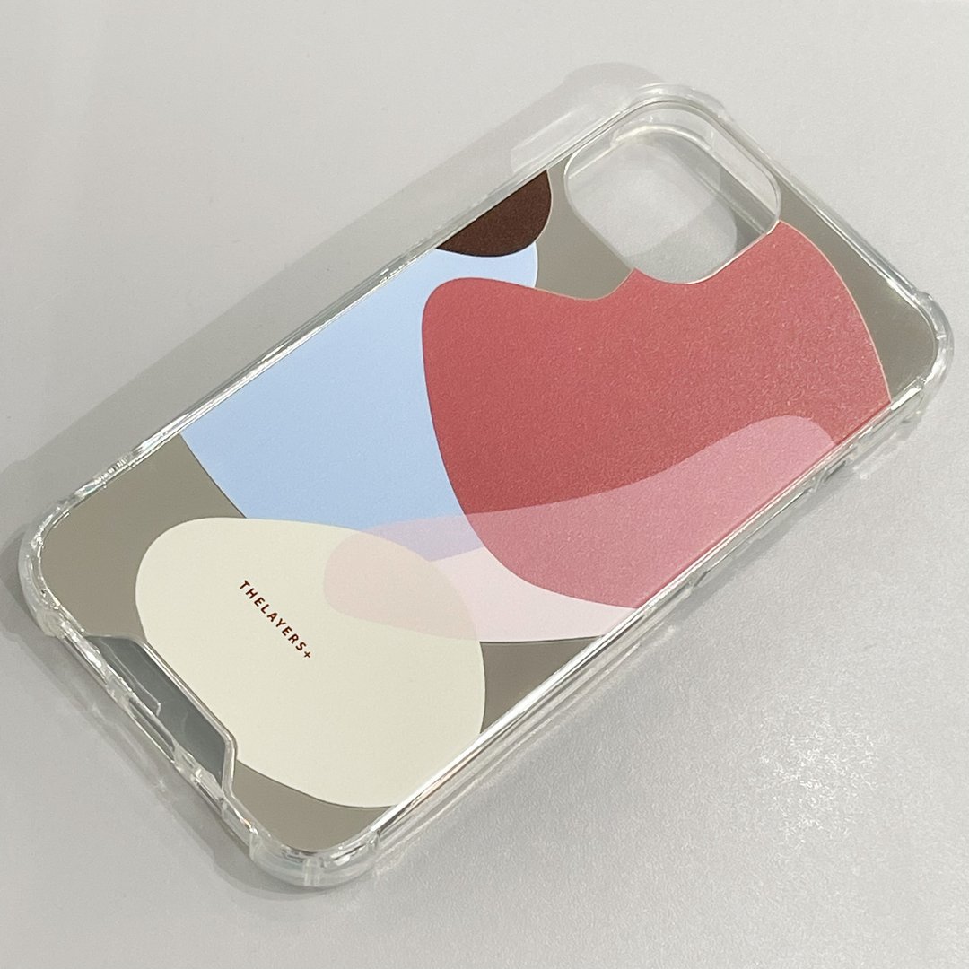 iPhone15 银色镜面|几何石块抽象画米黄红粉蓝图案|透明防摔软手 - 手机壳/手机套 - 塑料 多色