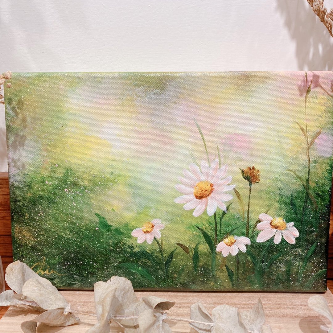 绘画课程-粉色小雏菊 / 课程采预约制.欢迎洽讯上课时段。 - 插画/绘画/写字 - 棉 