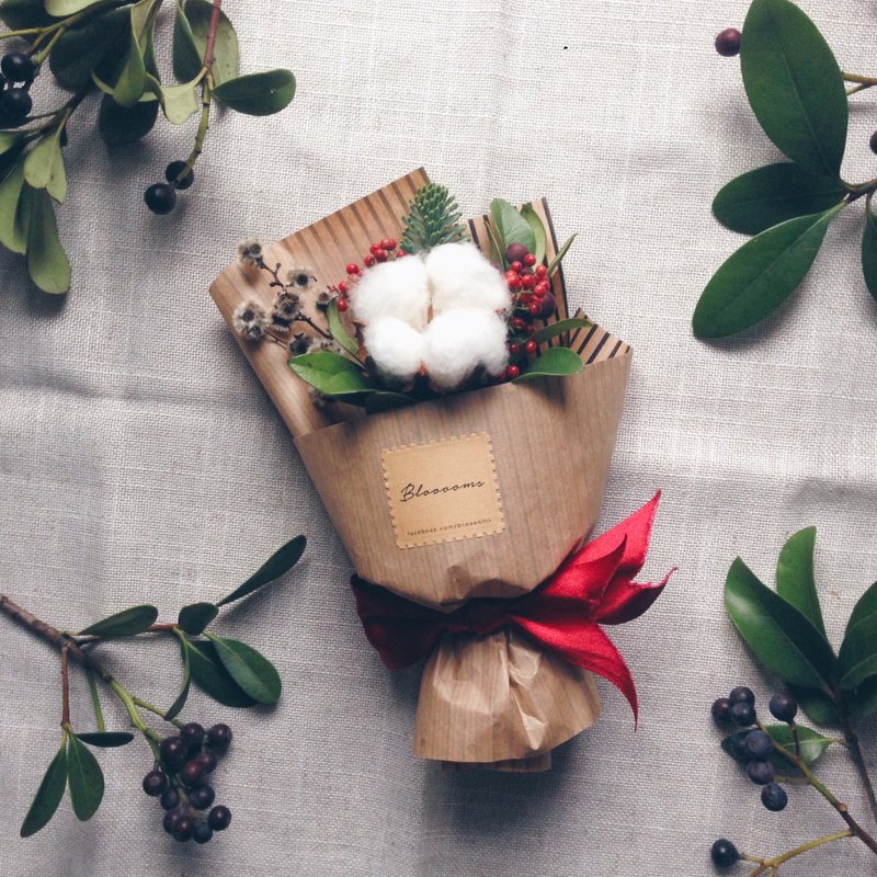 【圣诞小花束礼盒】干燥花.圣诞节.交换礼物.诺贝松 - 摆饰 - 植物．花 