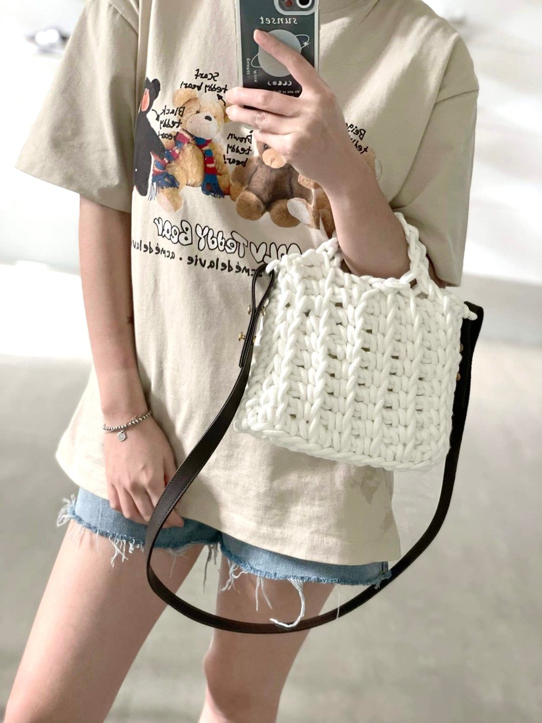 手工钩织INS两用包【Crochet bag】 - 侧背包/斜挎包 - 棉．麻 