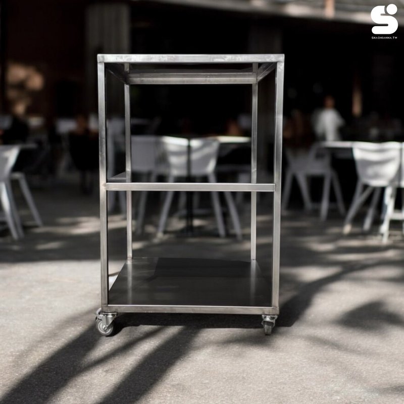 不锈钢三层收纳推车一体成型免组装 多功能置物架 多功能置物架 / - 置物架/篮子 - 其他金属 透明