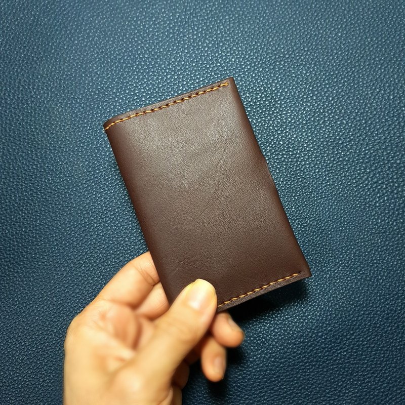 天然牛皮革Push!名片夹_轻便款_咖啡色系列 - 名片夹/名片盒 - 真皮 咖啡色