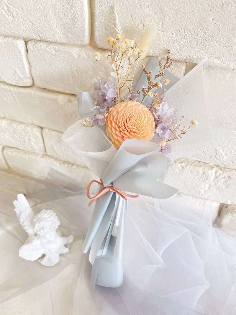 扩香干燥花束 仙杜瑞拉的奇幻旅程/可喷洒香水扩香/生日小花束 - 干燥花/捧花 - 植物．花 橘色