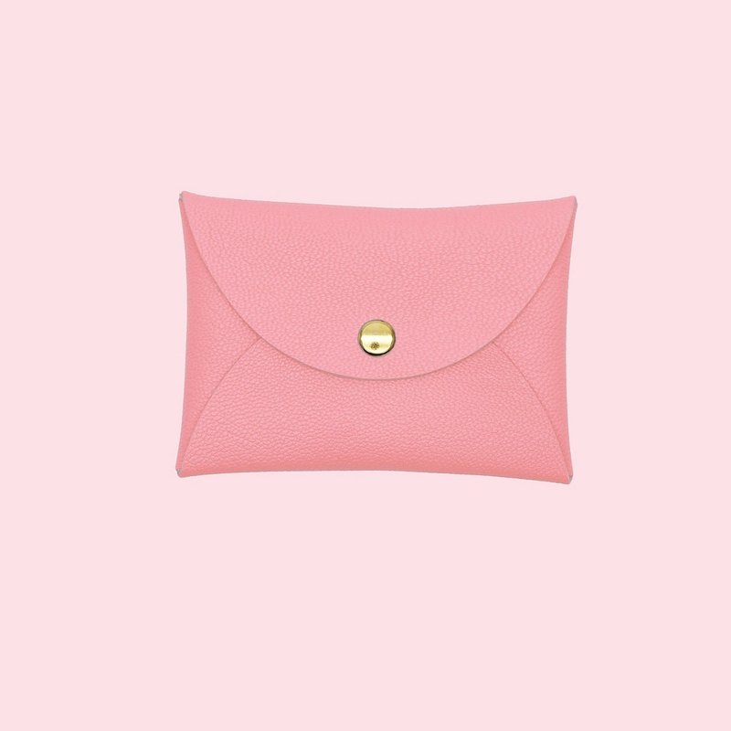 定制化礼物革马卡龙粉红色卡片套/钱包/card holder/card case - 名片夹/名片盒 - 真皮 粉红色