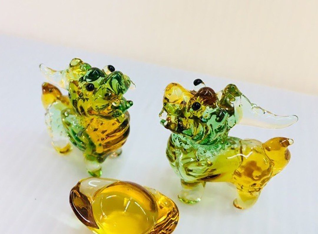 水晶玻璃 招财小貔貅 元宝 - 摆饰 - 玻璃 