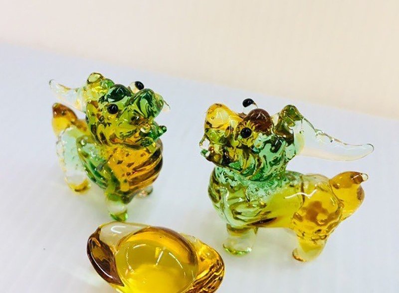 水晶玻璃 招财小貔貅 元宝 - 摆饰 - 玻璃 