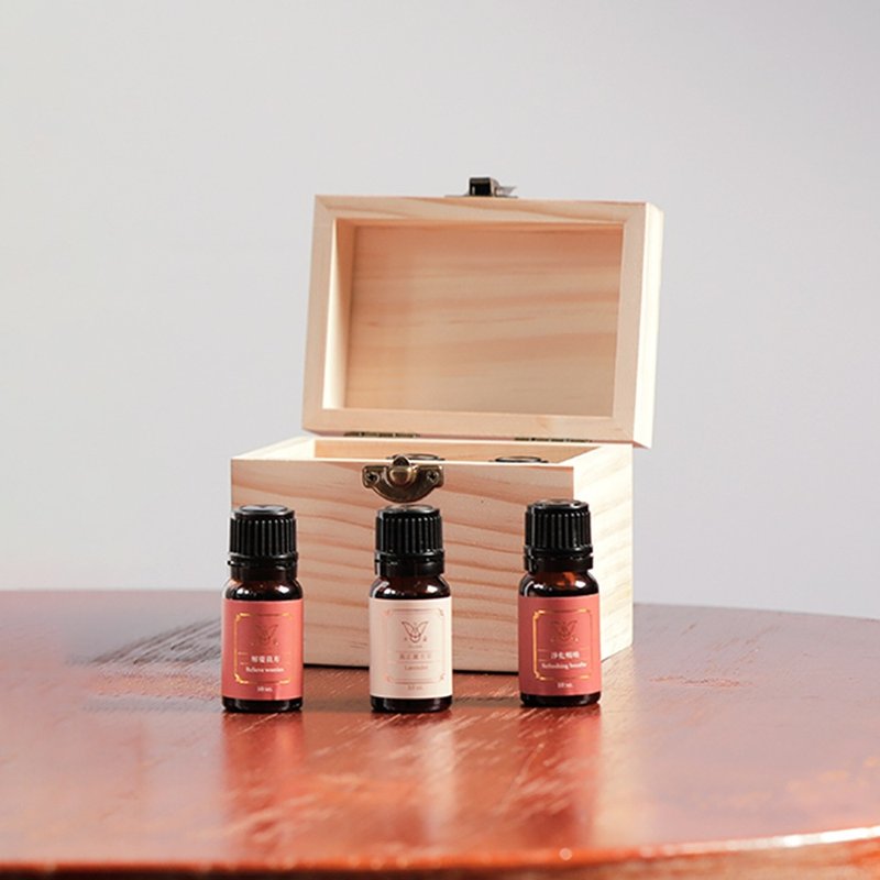 【Mudoh沐朵】100%天然植萃精油三入礼盒【任选3款+收纳木盒】 - 香薰/精油/线香 - 精油 
