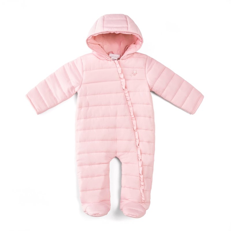 初生婴儿 夹棉连身衣 可爱猫头鹰绣綉 秋冬新款 - 包屁衣/连体衣 - 聚酯纤维 粉红色