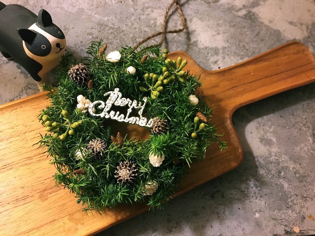 雪松迷你圣诞花圈- 新鲜雪松 可干燥 干燥花圈 居家摆饰 圣诞节 - 干燥花/捧花 - 植物．花 