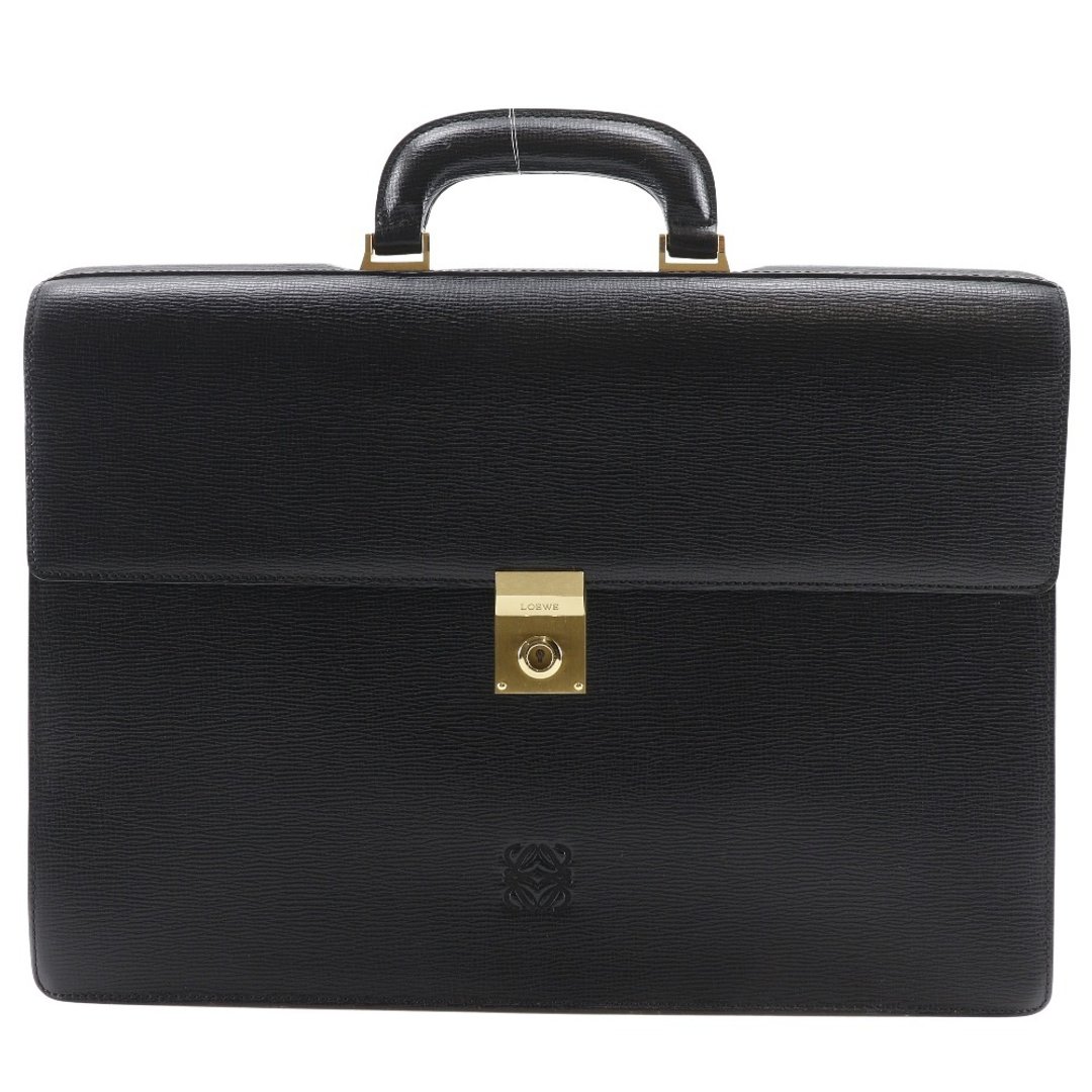 【日本直送】LOEWE 罗威 Anagram 公文包 Vintage 小牛皮 黑色 男士【二手】 - 电脑包 - 真皮 黑色