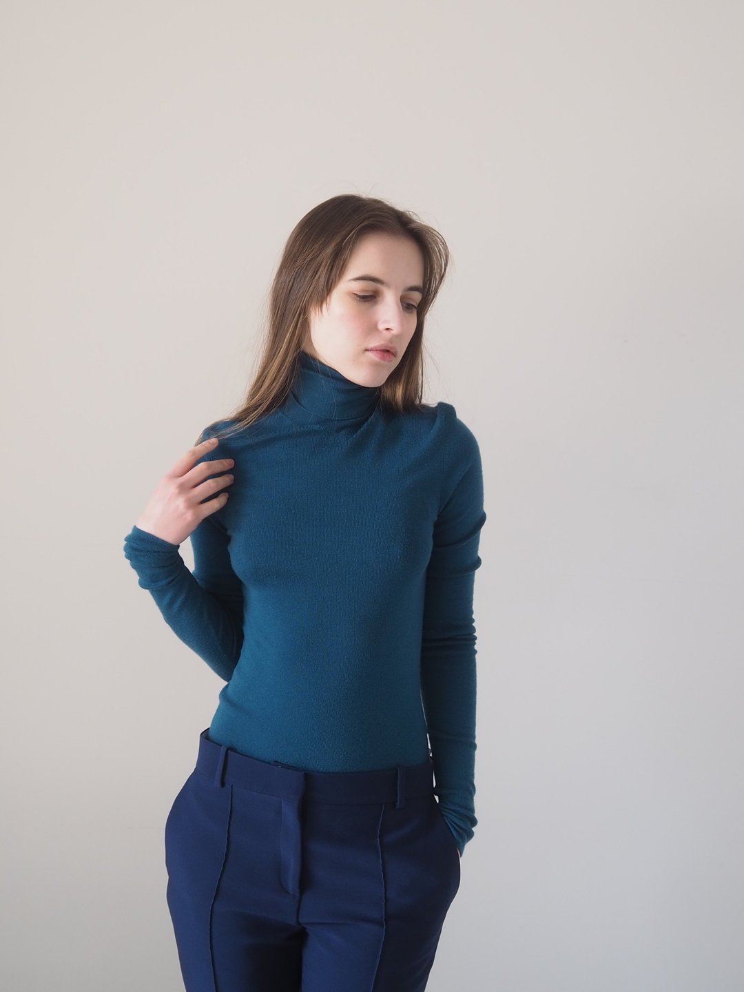 HERMES 爱马仕 by Martin Margiela 马丁·马吉拉时期 高领针织衫 古着 - 女装针织衫/毛衣 - 其他材质 蓝色