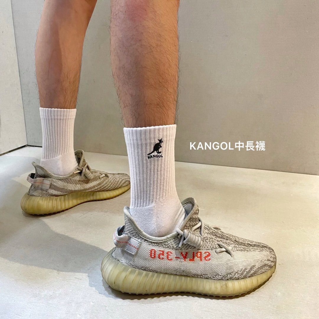 【KANGOL】袋鼠 刺绣休闲袜子 短袜 中长袜 长袜 经典LOGO 棉袜 - 袜子 - 棉 