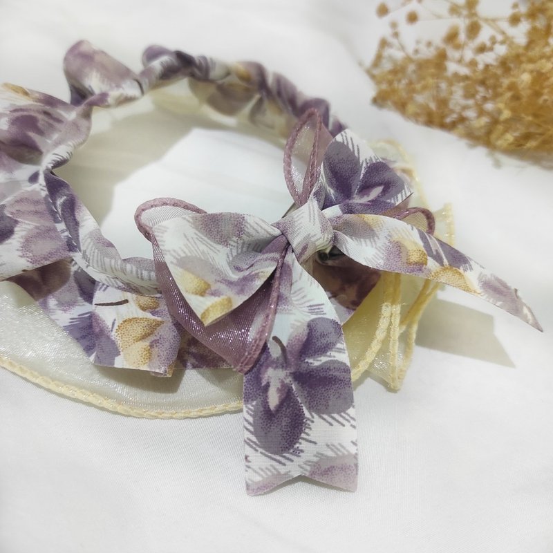 艾莉丝。花边项圈 - 紫色丨猫兔狗 宠物领巾 项圈 颈圈 - 项圈/牵绳 - 其他材质 紫色