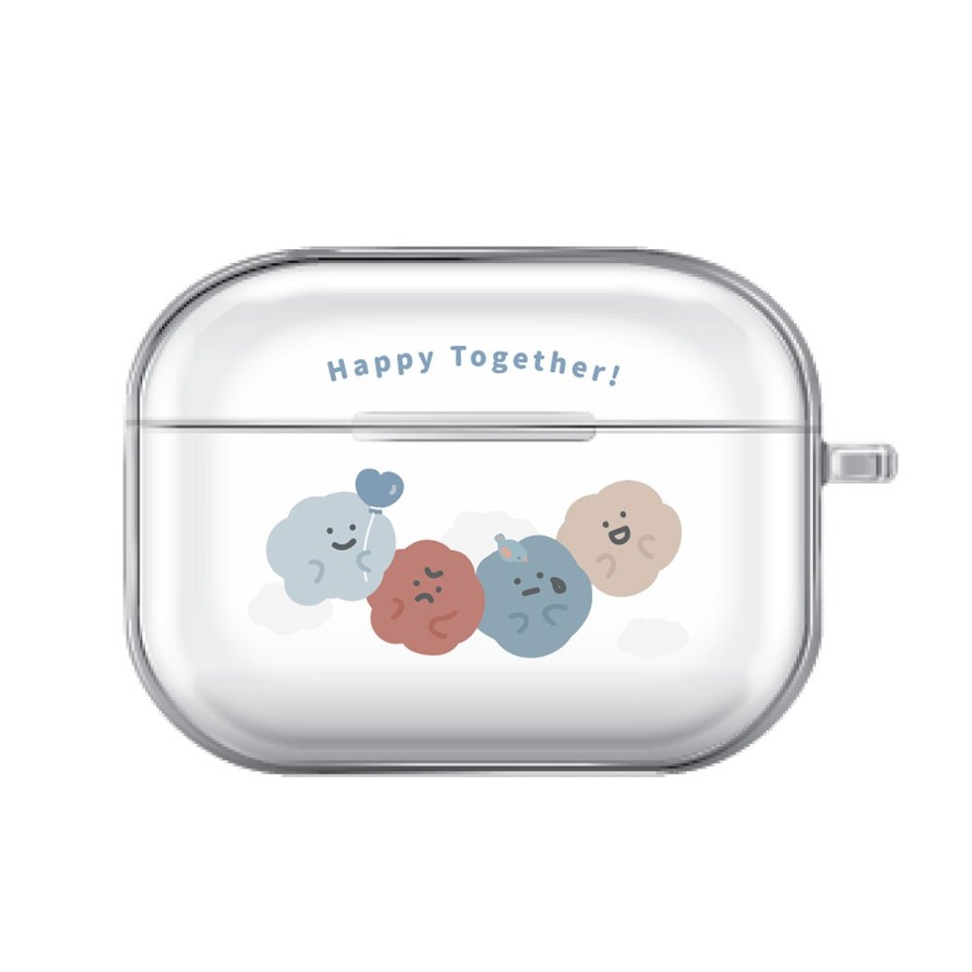 Happy Together-AirPods1/2/3/4/Pro/Pro2/Pro3 韩国连体耳机壳 - 耳机收纳 - 塑料 透明