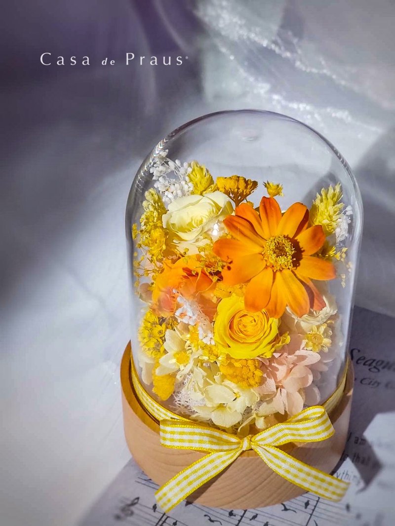 阳光灿烂旋转音乐盒 - 干燥花/捧花 - 植物．花 黄色