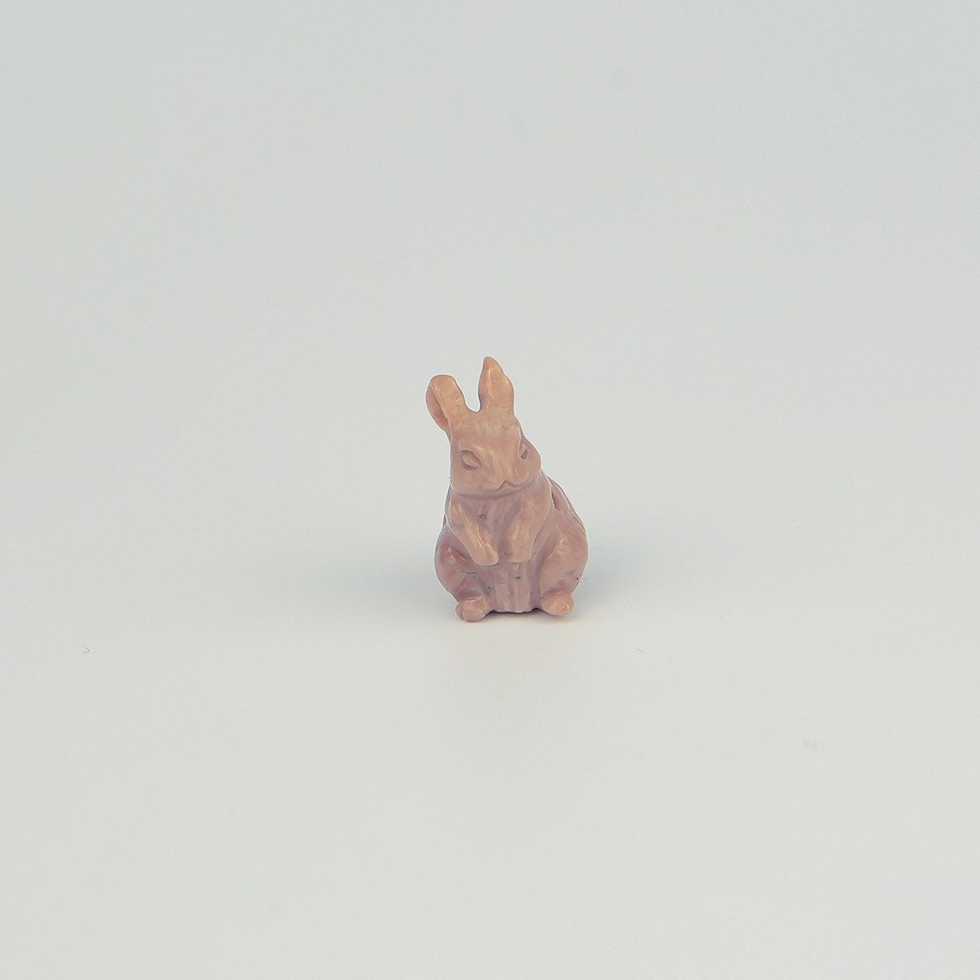 051936月夜兔/淡粉黑纹/带孔素材/月夜城/阿拉善/晶石/天然/水晶 - 金工/饰品 - 水晶 粉红色