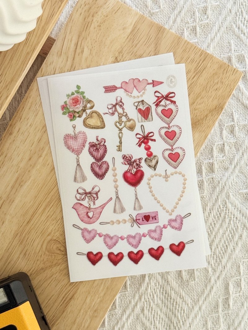 爱心钥匙圈 透明贴纸 - 贴纸 - 纸 