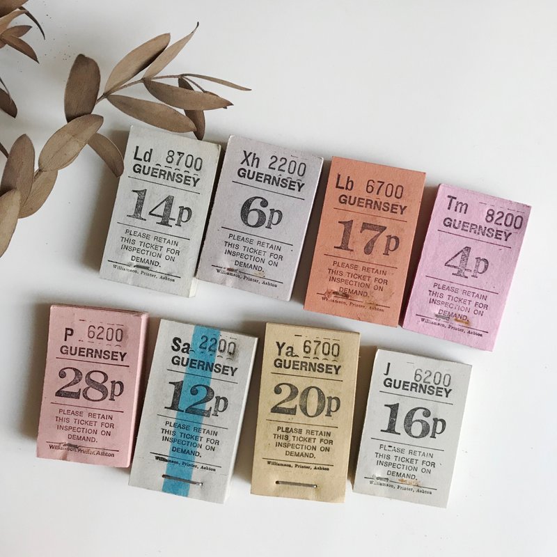 英国古董Guernsey车票本 (50张入) 双面图案 - 其他 - 纸 