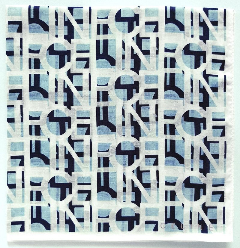 Celine 复古丝巾 Monogram 23 x 22.5 英寸 - 丝巾 - 棉．麻 蓝色